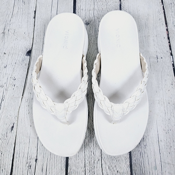 VIONIC | Kenji platform braided thong flipflop orthopedic sandals - Picture 3 of 7
